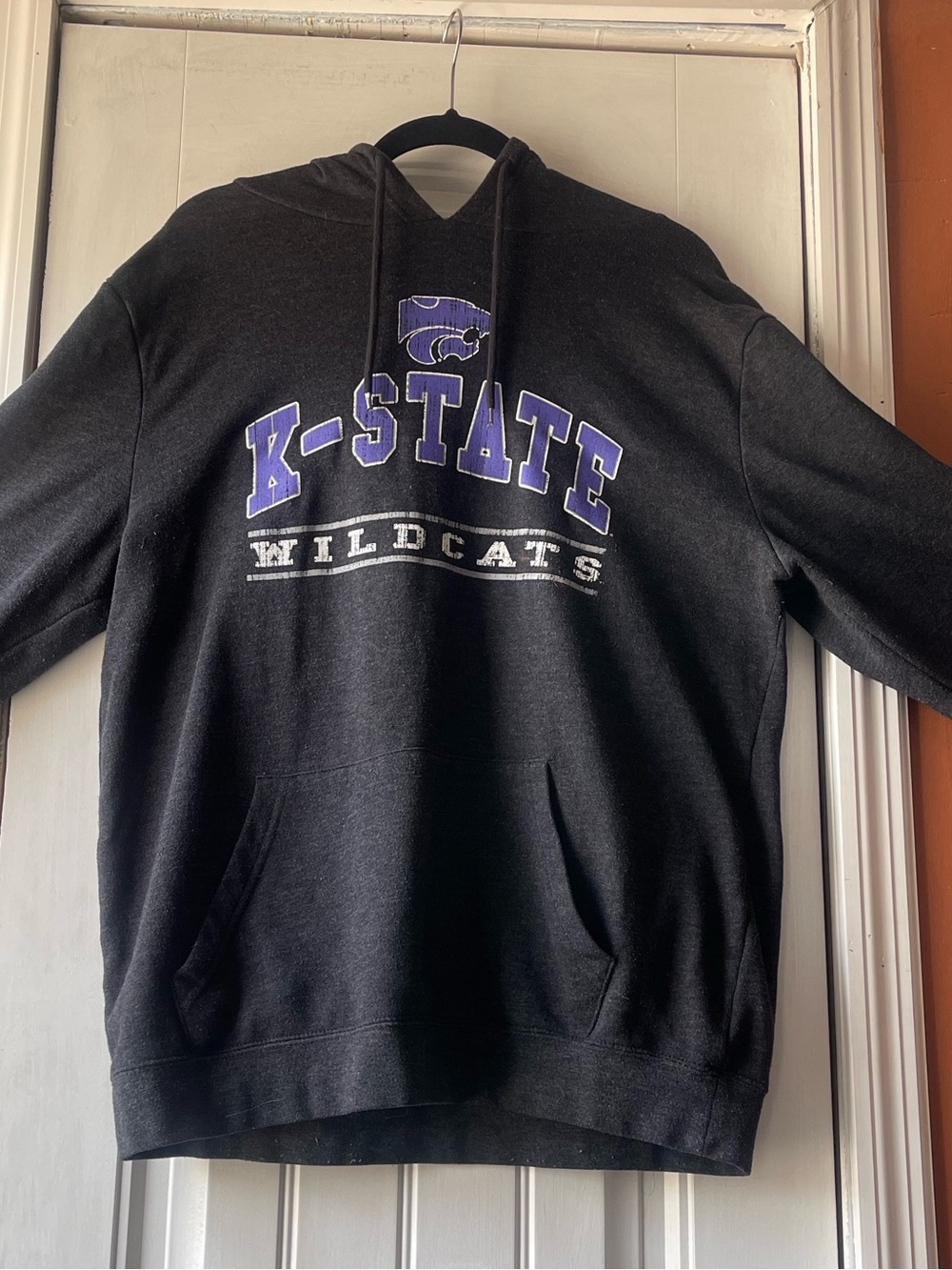K-State Wildcats Dark Gray Hoodie Sweatshirt Size L